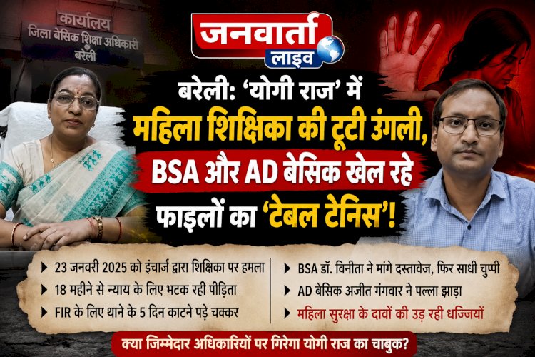 'योगी राज' में महिला शिक्षिका की टूटी उंगली, BSA और AD बेसिक खेल रहे फाइलों का 'टेबल टेनिस'!