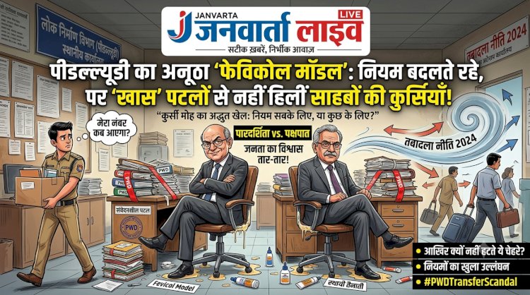पीडब्ल्यूडी का अनोखा 'फेविकोल मॉडल': नियम बदलते रहे, पर 'खास' पटलों से नहीं हिलीं साहबों की कुर्सियाँ!
